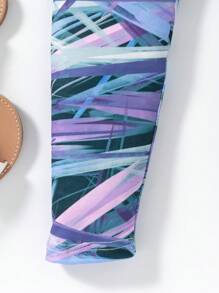 Mallas elásticas y cómodas con estampado creativo para niñas, pantalones pitillo casuales adecuados para deportes al aire libre, , footing