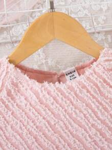 Robe courte à manches courtes rose avec sac assorti, élégante, douce et mignonne, pour bébé fille, été - Rose bonbon - Voir 7