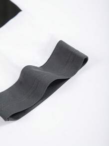 Tween Boy Patchwork Pattern Casual T-Shirt, Simple Fashion Everyday Wear, Spring/Autumn - Black - View 3