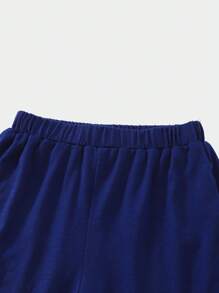 SHEIN 2pcs/Set Tween Boy Color Block Energetic Outfit Short Sleeve T-Shirt And Shorts Set, Suitable For Family Gatherings Or Outdoor Activities, Adding A Highlight To The Child - Multicolor - View 4