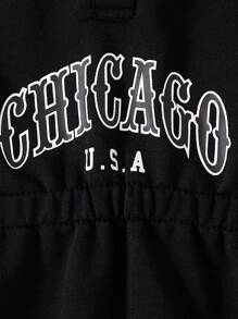 SHEIN Vestido casual de verano para niñas pequeñas con estilo colegial vintage, bloqueo de color, estampado de letras y cintura ceñida