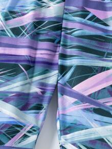 Mallas elásticas y cómodas con estampado creativo para niñas, pantalones pitillo casuales adecuados para deportes al aire libre, , footing