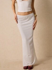 Poéselle Váy suông thời trang tối giản màu trơn cho nữ, mặc hàng ngày - trắng - Xem 6