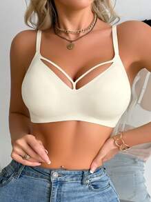 Women's Seamless Soft Support Jelly Cup Sexy Hollow-Out Bra