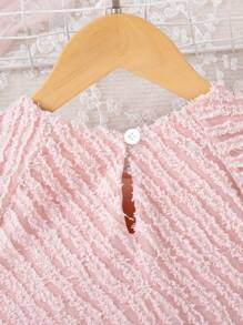 Robe courte à manches courtes rose avec sac assorti, élégante, douce et mignonne, pour bébé fille, été - Rose bonbon - Voir 6