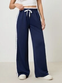 SHEIN Tall Pantalones largos casuales de unicolor para mujer, de estilo minimalista para uso diario