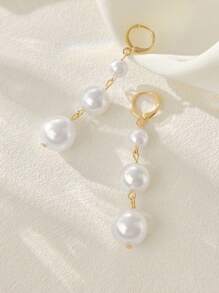 1 Paar vintage künstliche Ohrringe mit Perle-Quaste für Frauen, elegante & luxuriöse Ohrstecker