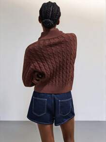 Maija Women's Casual Everyday High Neck Zip-Up Sweater, Minimalist & Fashionable,Festival