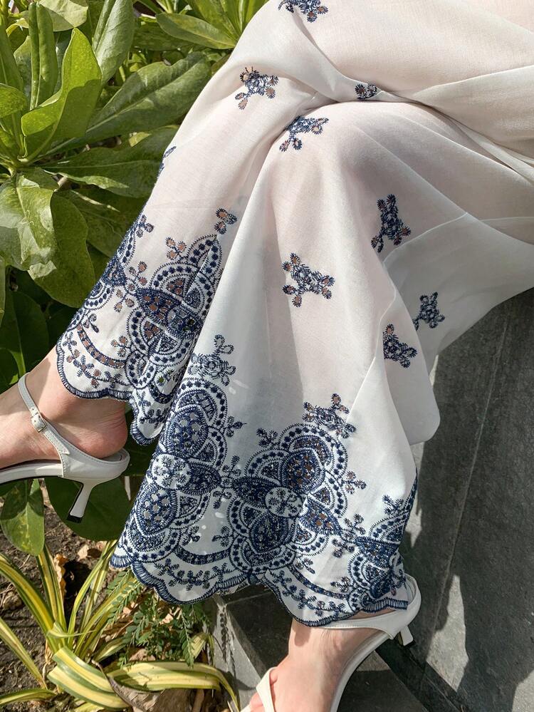 Floral Print Loose Straight Leg Women Pants Vacation