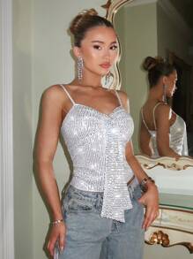 Glamine Glamine Women's Sequin Elegant Tank Top For Party And Dating - Sparkly Tops, Valentine's Day