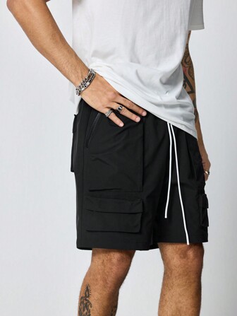 Street Life Pantalones cortos cargo casuales de unicolor para hombres