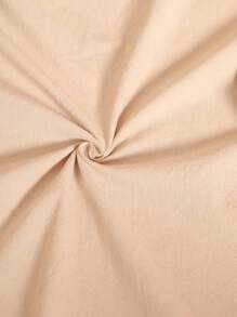 SHEIN Leap Crew 2pcs Tween Girl Loose Casual Turndown Collar Long Pattern Shirt & Pants Set - Apricot - View 7