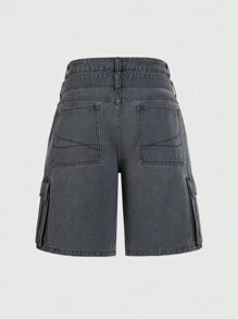 ROMWE MEN Street Life Casual multipocket denim shorts voor heren