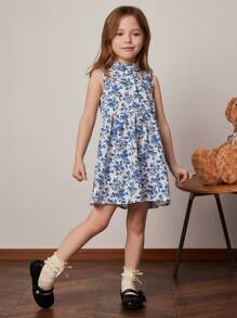 PrepCrw Young Girls' Spring/Summer Floral Print Collared Woven Dress - Multicolor - View 3