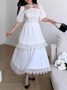 Modelyn 女士简约休闲短裙，时尚日常穿着 - 白色 - 查看 4