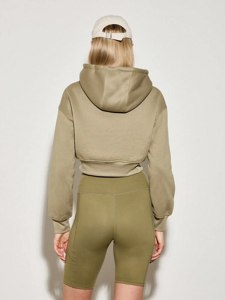 AiiRZ Cropped Athletic Zip-Up Hoodie Workout Sweatshirt Sports Training Activewear Performance Full Zip Track Jacket Studio Fitness Loungewear Fall Winter Essential