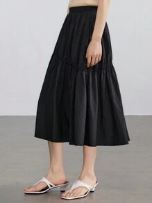 Dazy-Less Spódnica plisowana damska rozkloszowana, biznesowa, casualowa - Czarne - Zobacz 3