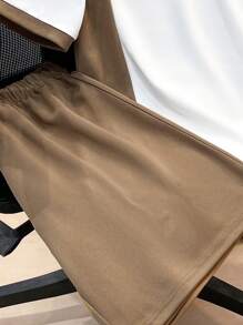 SHEIN 2pcs/Set Teen Boys Casual Academy Style Polo Collar Short Sleeve Top And Shorts Set, Suitable For Commute, School, Leisure, Sports, Spring/Summer