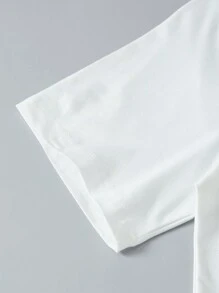 SHEIN Explorewe 1 件青少年男孩白色休闲 T 恤，宽松舒适