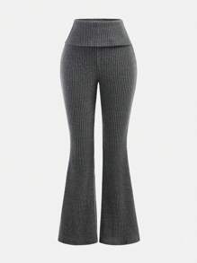 Girlism Conjunto de 2 piezas de top corto de manga corta sin hombros tejido con pantalones de cintura alta acampanados en tela pura para niña preadolescente, casual y elegante para uso diario, apto para primavera y verano, conjuntos de moda casual para niñas en la calle, vuelta al colegio, estilo campus