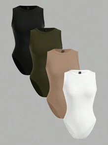 Attitoon 4 件套圆领修身大码女式休闲夏季背心紧身衣