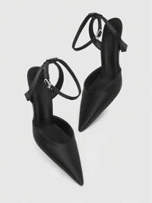 CUCCOO BIZCHIC Women's Simple Back Strap High Heels, Minimalist Elegant Casual Everyday Shoes Spring Break Easter - Black - View 9