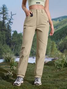In My Nature 女士简约时尚休闲登山裤，适合日常穿着 - 卡其色 - 查看 1