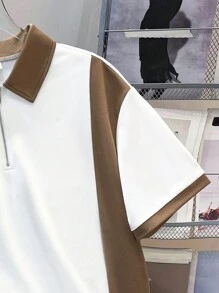 SHEIN 2pcs/Set Teen Boys Casual Academy Style Polo Collar Short Sleeve Top And Shorts Set, Suitable For Commute, School, Leisure, Sports, Spring/Summer