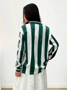 SHEIN EZwear Damska koszulka wiosenno-letnia Streetwear Concert Vintage Portswear Graphics Football