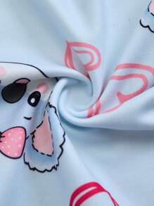 Set de 2 piezas Pijama con estampado de coala y corazón lindo para niñas, a juego madre-hija