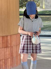 DAZY 2pcs/Set Pakaian Musim Gugur/Musim Dingin untuk Anak Perempuan Remaja - Grey - View 4