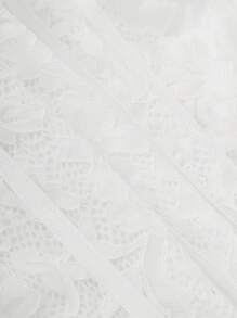 SHEIN Privé 大码女式优雅蕾丝边细肩带背心，舒适休闲浪漫约会派对性感露背设计，春夏