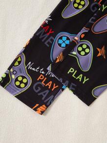 Young Boys Comfortable Video Game Printed Long Sleeve Pajama Set