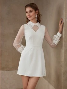 MOTF PREMIUM CONTRAST MESH A-LIJN JURK