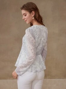 MOTF PREMIUM Top de peplum con estampado floral
