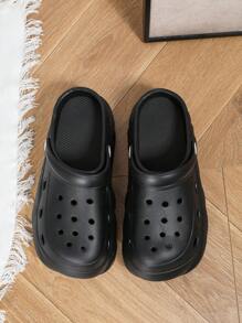 Cuccoo 女士封闭式厚底凉鞋，舒适封闭式带绑带拖鞋，黑色透气沙滩拖鞋，适合户外穿着 - 黑色 - 查看 7