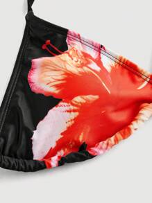 SHEIN MOD 3 Pieces Set: Red Floral Bandeau Bikini Top And Ruffle Skirt Cover-Up, Beach Outfits For Woman, Vacation Outfits Woman, Tropical Vacation Woman Clothes, Swimwear Set, Sexy, Sexy Bikini, Vacation Outfits Women, Beach Vacation, Two Pieces Swimwear For Summer Beach Vacation