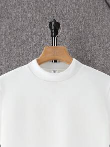 SHEIN Teen Boys Casual Comfortable All-Match Solid Color Short Sleeve T-Shirt - White - View 3