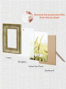SHEIN 1 pezzo Cornice per foto stile vintage europeo con bordi dorati, decoro per la casa, regalo per amici, decorazione per San Valentino, matrimonio, compleanni, marrone/cachi
