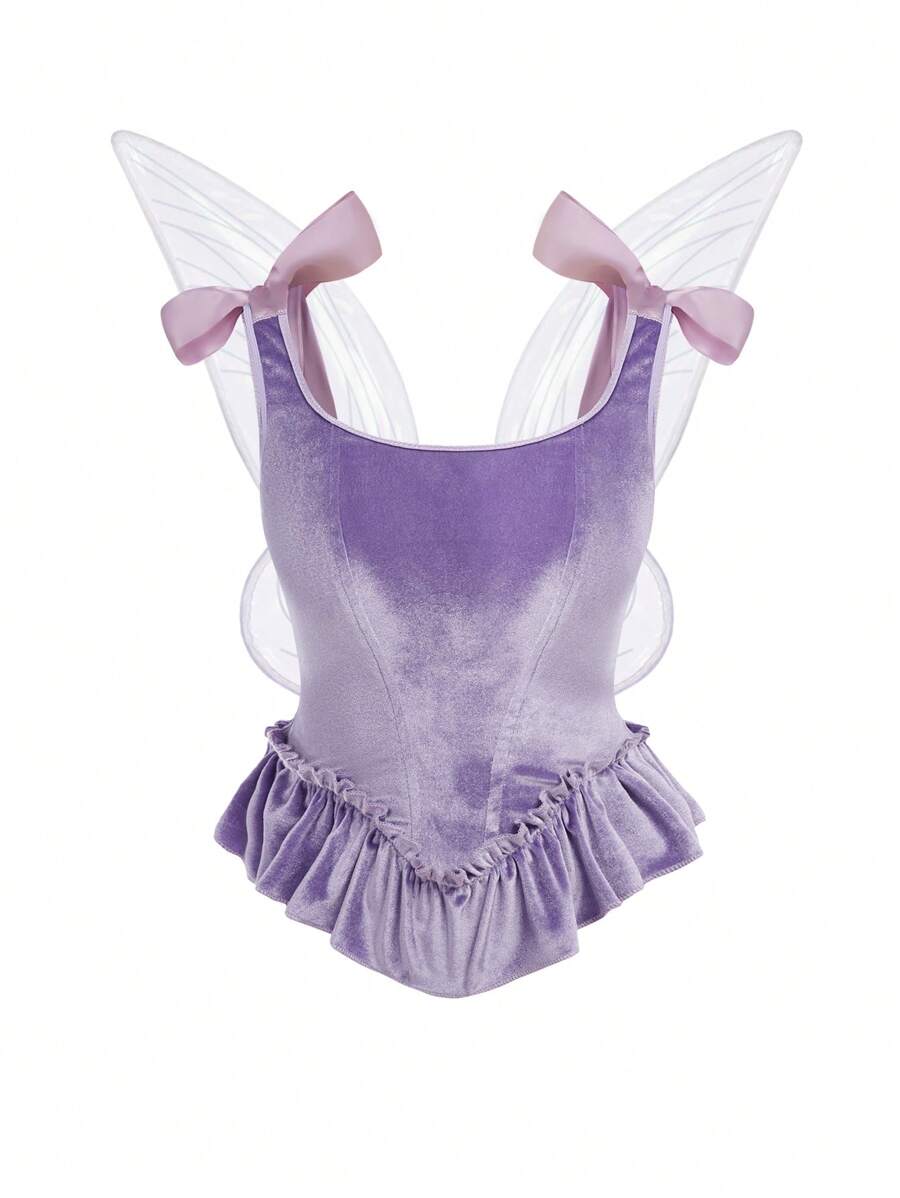 2pcs/Set Butterfly Fairy Top With Wings, For Teenagers