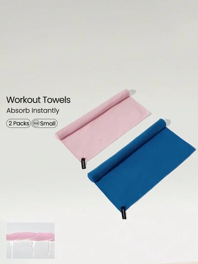 GLOWMODE 2 Packs Quick-Dry Cool Down Deodorizing Gym Workout Small Towel With Lanyard