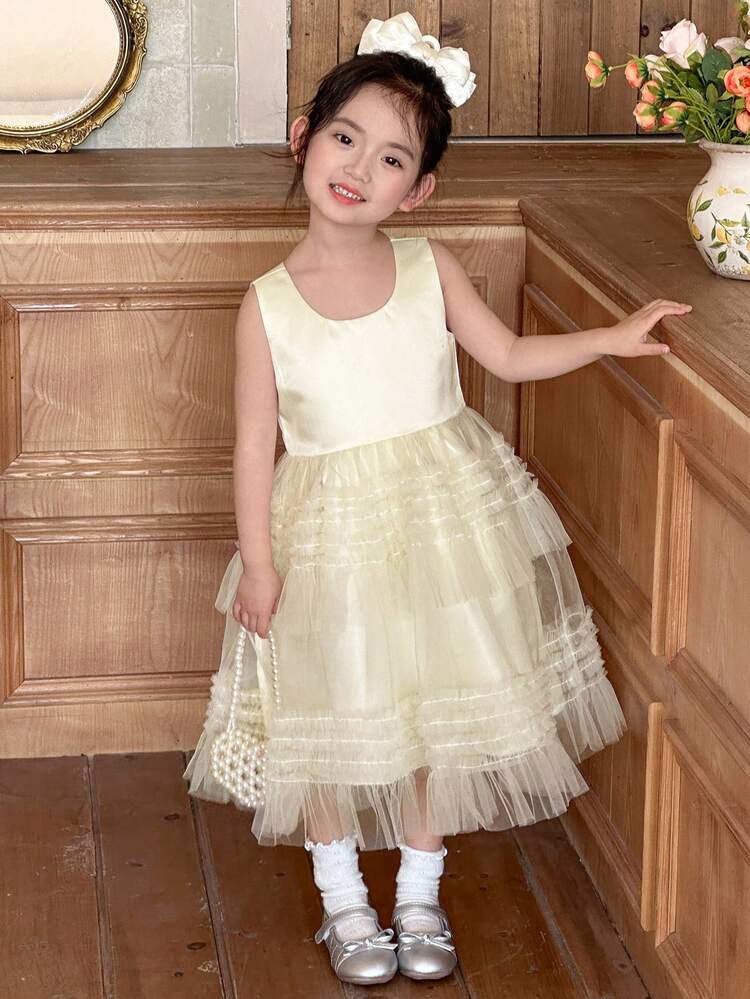Young Girl Minimalist Fashion Casual Sleeveless Dress For Daily Wear,Girls Summer Outfits