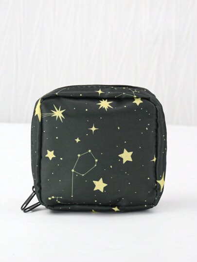 Luiza Werlang Bolsa portaobjetos de toallas higiénicas con estampado misterioso de Body celeste y signo del zodíaco, de estilo artístico y moderno, impermeable y de gran capacidad, ideal para vacaciones y año nuevo