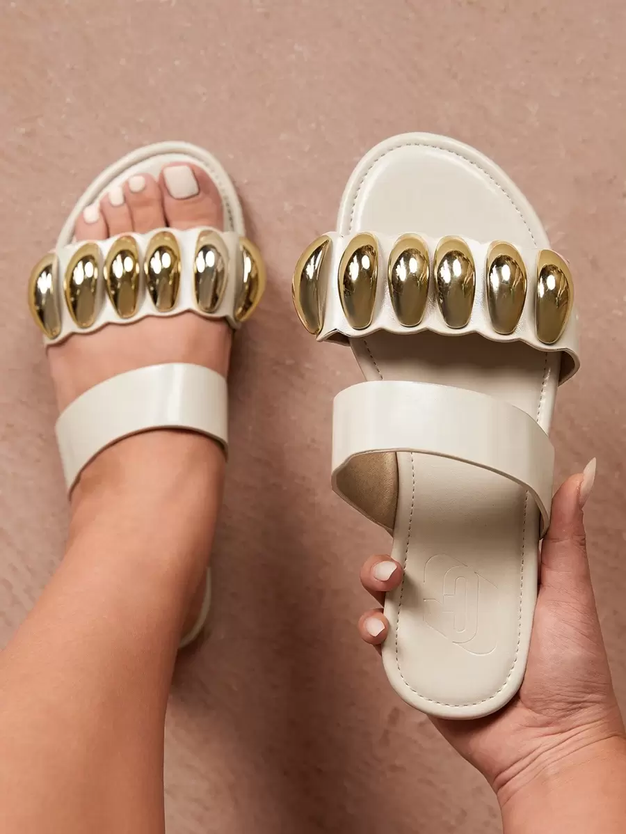 CUCCOO CURVES Women's Wide Width Flat Bohemian Beach Holiday Casual Sandals - Beige - View 1