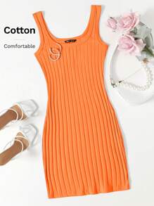 SHEIN Essnce Rippenstrick figurbetontes Kleid