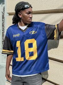 Manfinity RebelGame Plus Size Men's Polyester Wide Mesh Loose Knit Short Sleeve Digital Print Oversized T-Shirt - Multicolor - View 5