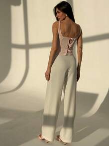 Aloruh 女士休闲简约衬衫，日常穿着 - 粉色 - 查看 5