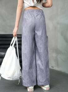 青少年女孩牛仔效果蝴蝶和心形印花裤，假日，夏季，旅行 - 黑色 - 查看 2