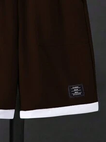 SHEIN Tween Jungen 2 Stücke Set mit Farbblock Kurzarmoberteil und Shorts