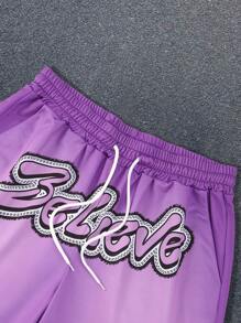 Manfinity EMRG Men's Casual Graphic Letter Print Short Sleeve T-Shirt And Shorts Set